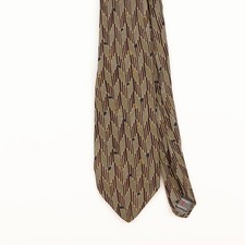 Robert Talbott Vintage Silk Tie 1990's Brown Geometric Pattern Mens