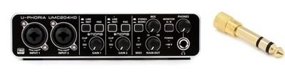 Behringer U-Phoria UMC204HD USB Audio Interface + Hosa GHP-105 Value Bundle