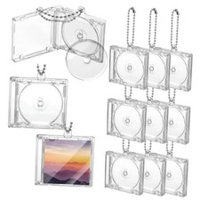 Pcs Mini Cd Keychain Album Cases Plastic Cd Cases Clear DVD Cover 10 Chain