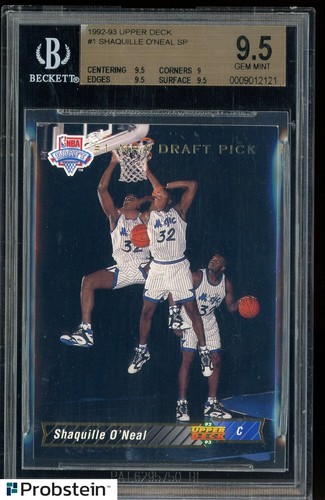 1992-93 Upper Deck #1 Shaquille O'Neal Orlando Magic RC Rookie HOF BGS 9.5
