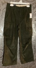 Gap Kids Boys Corduroy Baggy Pants W/Adjustable Waist Size 7 NWTs Olive Green