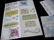 Creative Memories block, Baby Girl/Boy Gr Lengths, Abc's Jolee's Boutique