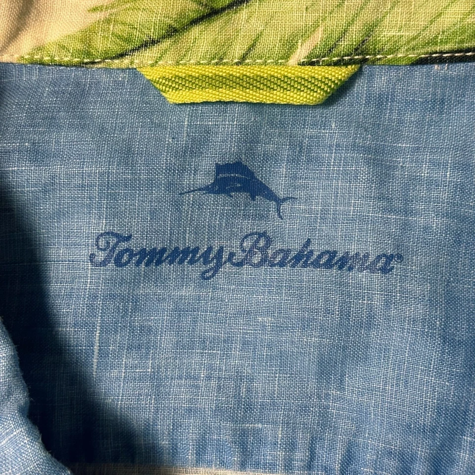 Tommy Bahama 100% Linen Shirt Mens Size 4XLB Big Blue Button Up S/S - Image 3 of 4