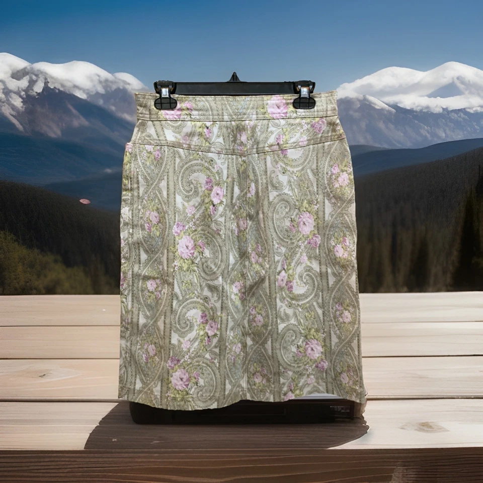 Usado: Falda recta estampada floral cachemira Barbara Lesser para mujer 8’s Foto 4 de 4