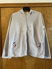 Vintage 90s Disney Store Mickey Minnie Mouse Grey Fleece Hoodie Sweatshirt XXL