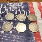 Morgan Silver Dollars Lot of 6 Circulated $1 Coins 0.9 Fineness