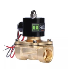 U.S. Solid 1" Brass Electric Solenoid Valve 24V AC Air Water Oil Fuel N/C