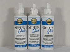 Aleene's Stiffen Quick Fabric Stiffening Spray 8 oz Pack of 3 Bottles 15581