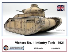 1/16  British Vickers No.1  Infantry Tank 1921 3D Resin Kit VSC, Takom, Meng