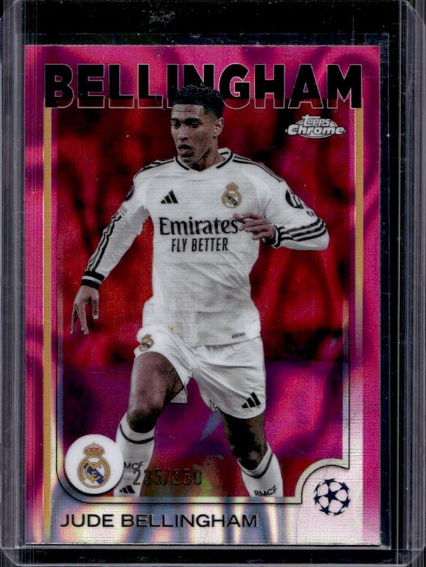 2024-25 Topps Chrome UEFA Jude Bellingham Pink Lava Refractor #/250 Real Madrid