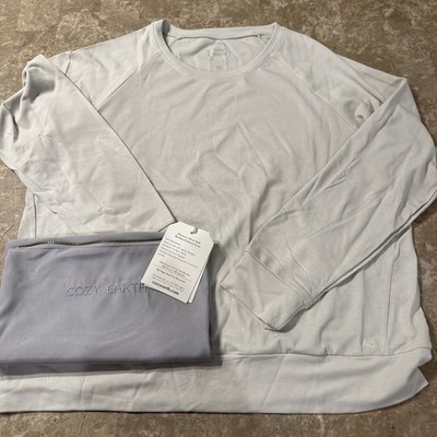 COZY EARTH ~ Bamboo Ultra Soft Pullover Crew Top ~ Light Gray ~ Women's Size XL