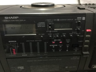 SHARP QT-73CD-GY Vintage CD Radio Cassette Recorder Junk Retro