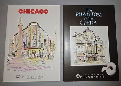 Phantom der Oper 2005-06 & Chicago 2011-12 London Theater Programme Paar