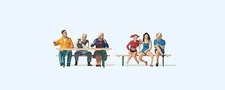 Preiser 10783 HO Scale Wine Festival Goers with Picnic Table -- Set 2 pkg(6)