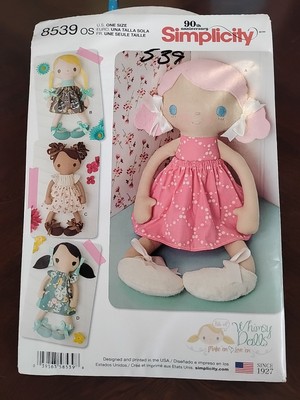 New Simplicity 8539 Uncut-FF-Sewing Pattern Stuffed Dolls & Clothes ...