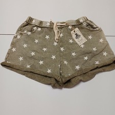 Easel Womens Sm Shorts White Molly Star Boho Elastic Waist Cotton Spandex Blend