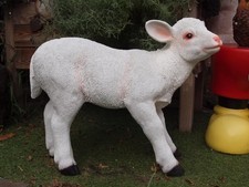 Gartenfigur Schaf Lamm Deko Figur lebensgroß 52cm wetterfest Gartenfigur NEU