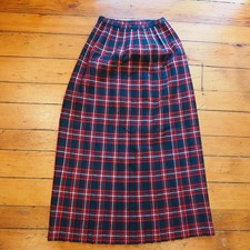 Wool Womans Tartan Kilted Skirt fits up to 24" 1960's