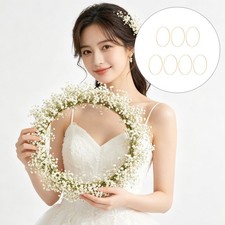 7 Pcs Bamboo Wreath Circle Wood Hoop Frame Hoops for Crafts Classroom Floral