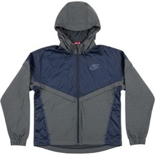 Nike Mens Windrunner Full Zip Hooded Jacket Navy Grey Chevron Small 856323-451