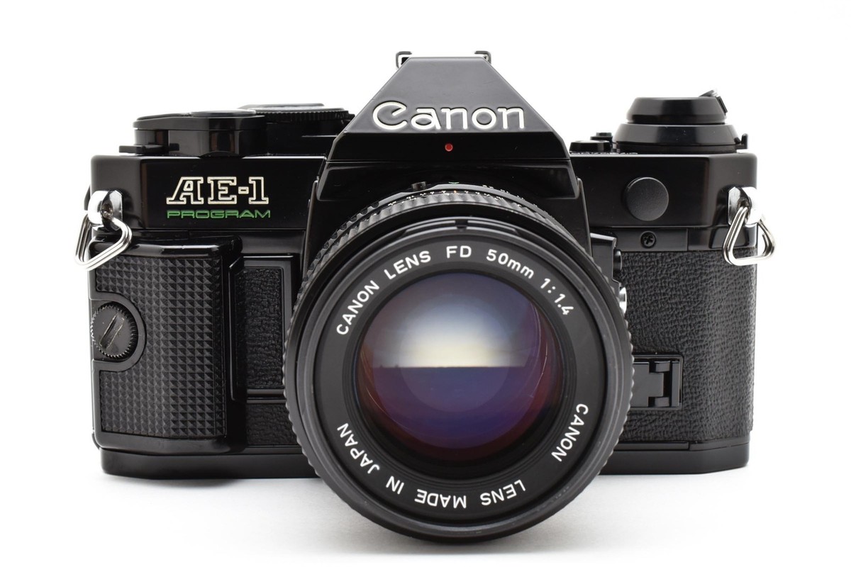 NEAR MINT+] Canon AE-1 Program SLR camera New FD 50mm f1.4 lens