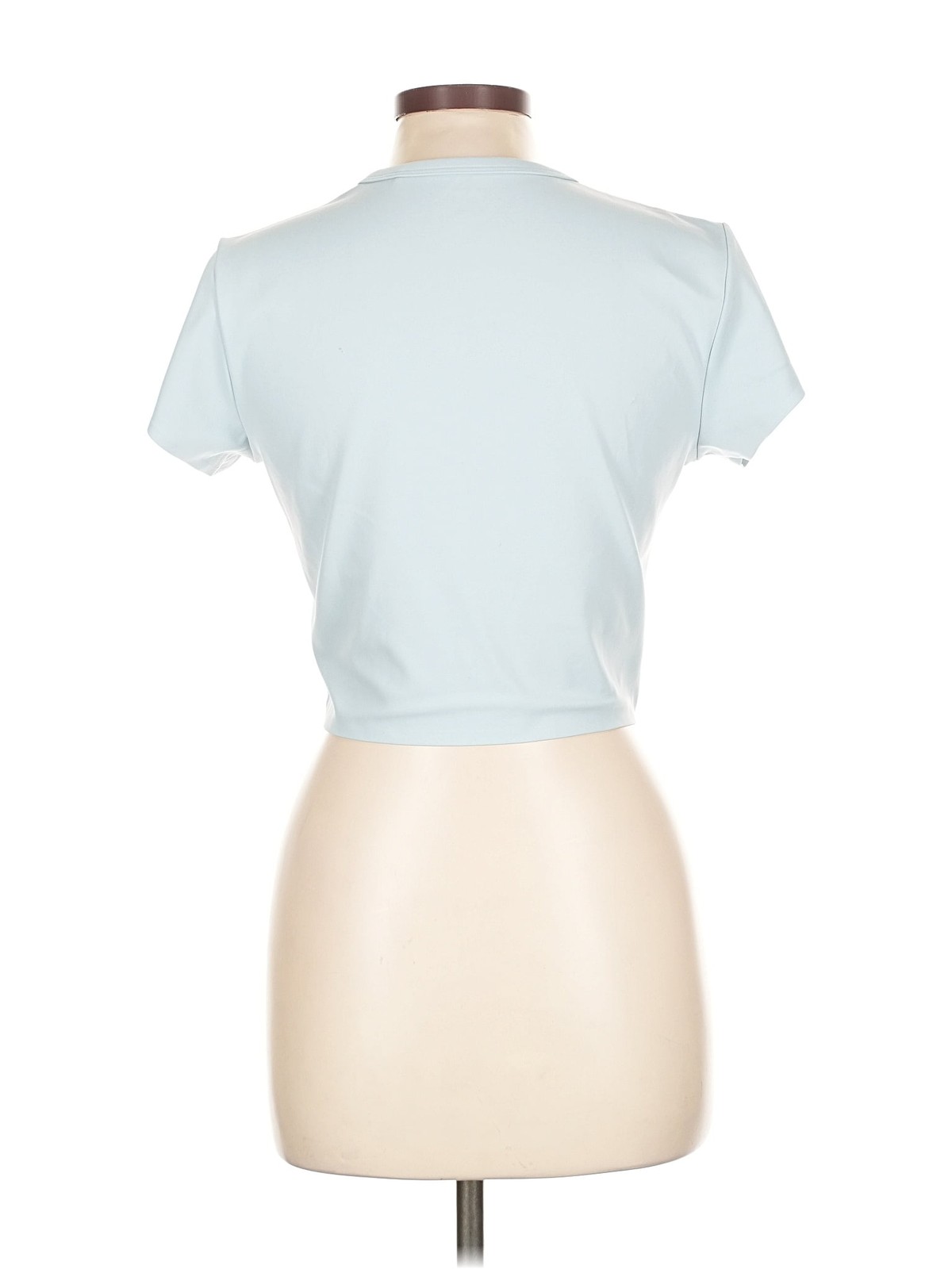 Uniqlo Women Blue Short Sleeve T-Shirt L thumbnail 2