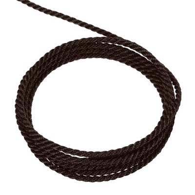 Twisted Cord Trim, 5 Yard 2mm 3-Ply Twine Braided Rope Thread, Dark Brown