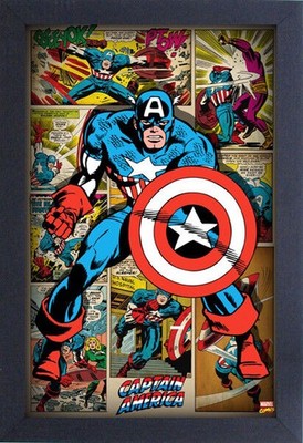 638458 Captain America Panels Comics Vintage Fun Wall Decor Poster