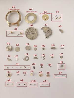 Jaeger LeCoultre Cal 814 Memovox Alarm Movement Part Balance Fork Barrel Wheel 2