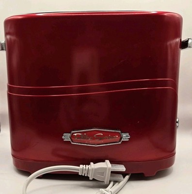 Nostalgia 2 Slot Hot Dog and Bun Toaster with 2 Slots, Metallic Retro Red 