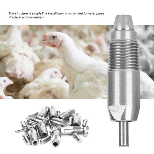 10 Stück Edelstahl Huhn Wasser Nippeltrinker Automatische Huhn Trinknippel - Bild 6 von 16
