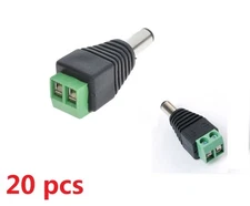 20pcs 2.1 x 5.5mm DC Power Male Plug Jack Adapter Connector Socket for CCTV