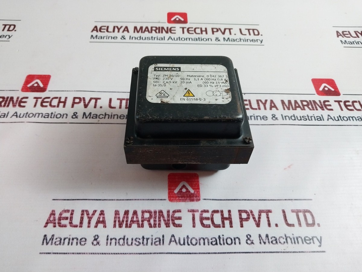 Siemens ZM 20/10 Ignition Transformer Single Phase En 61558