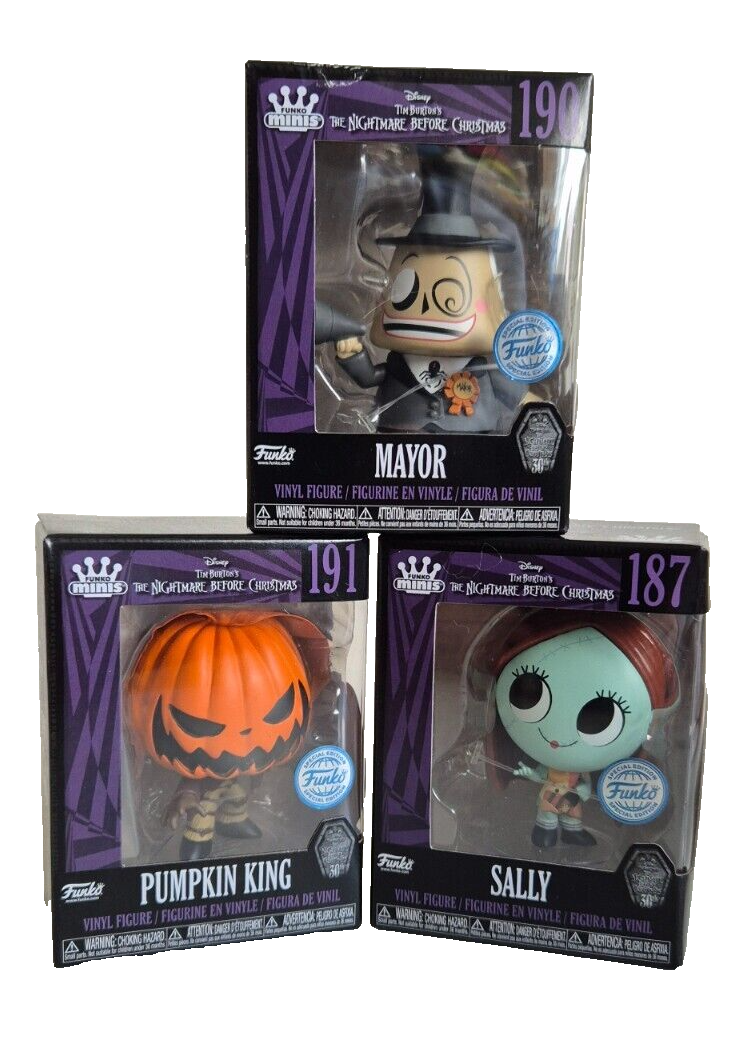 Funko Minis The Nightmare Before Christmas Set 191 Pumpkin 187 Sally 190 Mayor