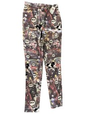 Vintage 90  s Moschino Jeans Cartoon Anime HELP All Over Print - Italy 29x29 NWT