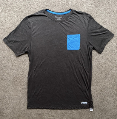 Cotopaxi Men's Short Sleeve Brown 2XL Pocket T-Shirt Climbing Hiking Run Nature