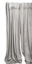 DKNY Curtain Panel Pair Chenille Inverted Pleat w/ Button Taupe 60”x96”