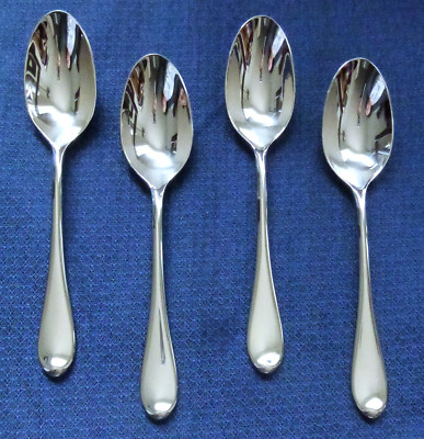 New Gorham STUDIO Glossy Set of 4 Oval Soup Spoons 18/10 Stainless Flatware (7'')