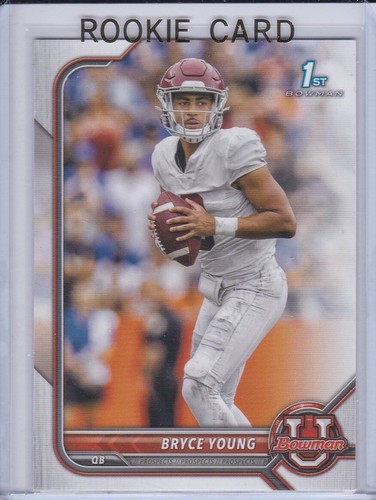 BRYCE YOUNG ROOKIE CARD 2022 Bowman College Football 1st RC Prospects 
