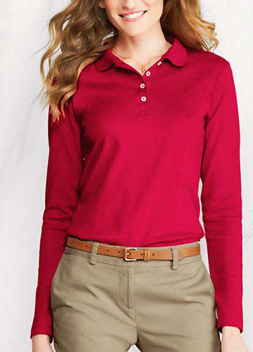 Pima Cotton Polo Shirt Long Sleeves 