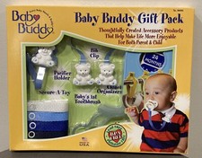 NOS Vtg Baby Buddy Shower Gift Accessory Pack Teddy Bear Pacifier Holder NEW
