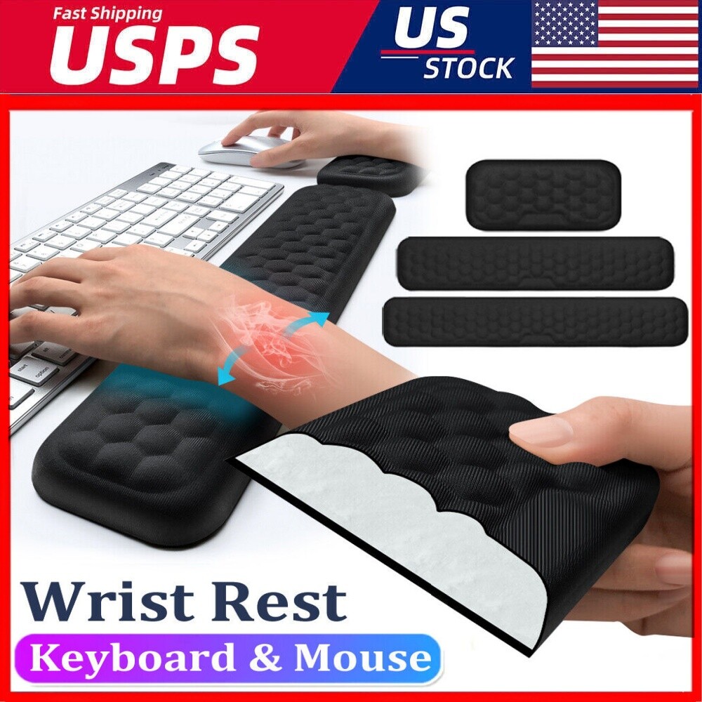 Ergonomic Gel Keyboard Wrist Rest and Mouse Pad with Support Foam-image
