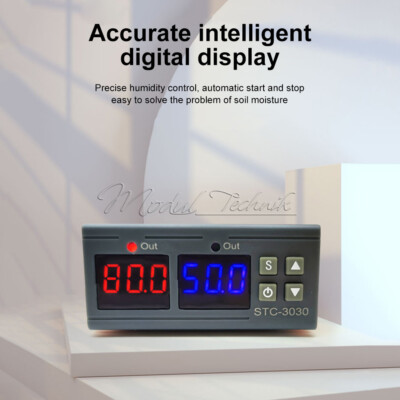STC-3030 Dual Digital Soil Temperature Humidity Controller DC12V/24V AC110V-220V