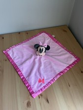 Disney Minnie Mouse Baby Lovey Security Blanket Plush Soft Pink Satin Trim