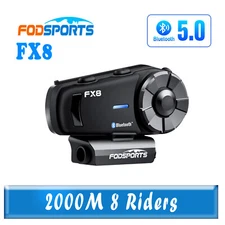 8 Riders 2000M Motorcycle Intercom Bluetooth Headset Helmet Interphone FX8 Motor