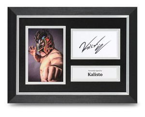 Kalisto Signed A4 Photo Framed WWE 