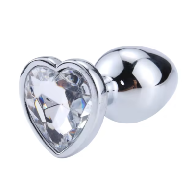 Anal Plug Heart Size L-4CM, Stainless Steel Crystal Anal Plug Removable |  eBay
