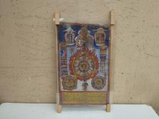 ANTICO XVIII THANGKA THANKA CALENDARIO ASTROLOGICO TIBETANO MOLTO RAFFIGURATIVO