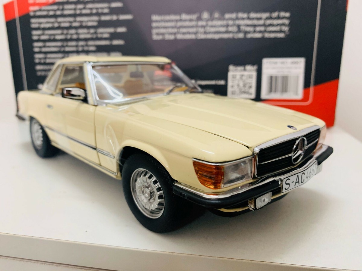 Sun Star 1977 Mercedes-Benz 350 SL Ivory 4 Door Open 1:18 New
