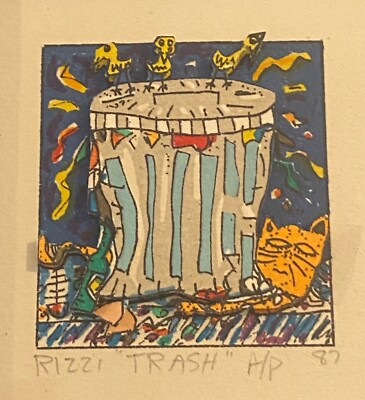 James Rizzi: 3D TRASH, handsigniert, A/P, 1987, gerahmt